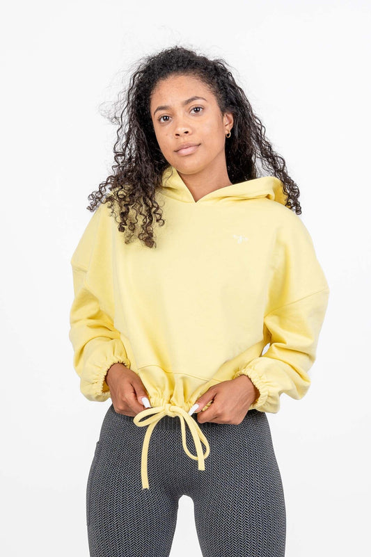Elegant Cropped Hoody pastell limoncello